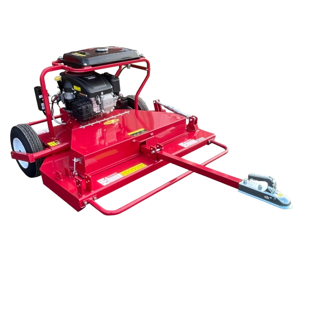 Order a Tow-behind ATV mower with 16HP engine, 115cm cut width and 25–250mm height range. Perfect for paddocks, fields and overgrown grassland.